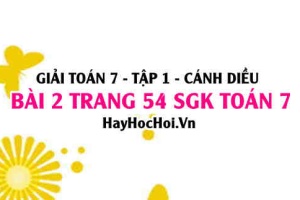Giải bài 2 trang 54 Toán 7 Tập 1 SGK Cánh Diều